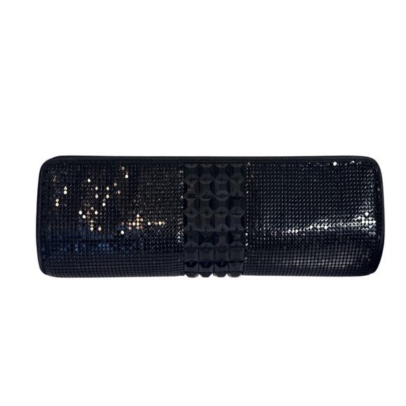 Ann Taylor Black Mesh Studded Clutch Evening Bag NWOT - Picture 2 of 7